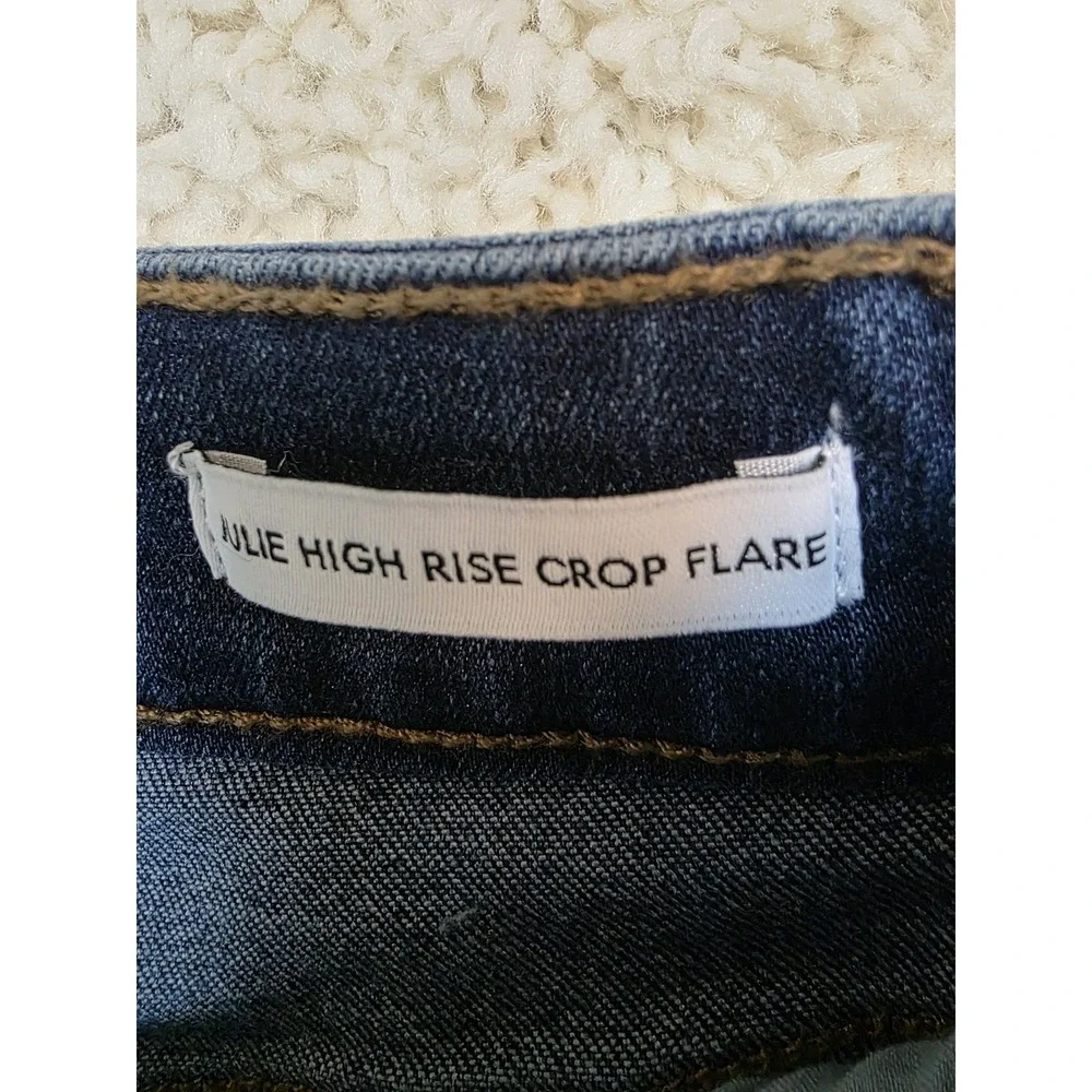 Skinnygirl Jeans Womens 25 High Rise Julie Crop Flare Injeanious Stretch Studded